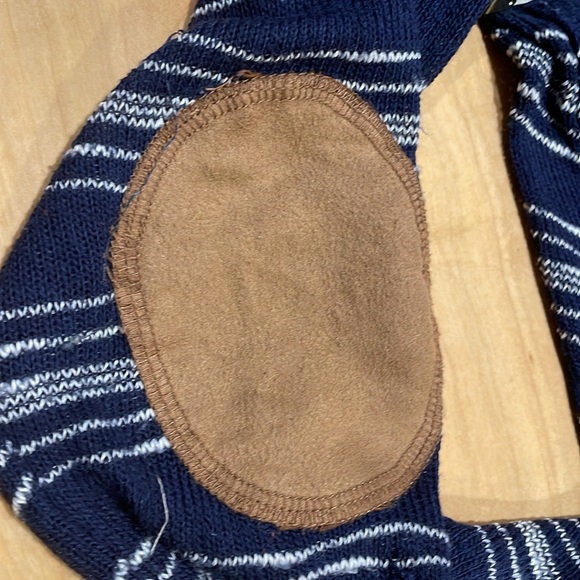 Striped Navy Sweater with Elbow Patches - Picture 4 of 4